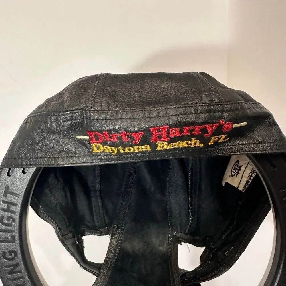 Vintage RARE Dirty Harry’s Daytona Beach Leather Skull Cap